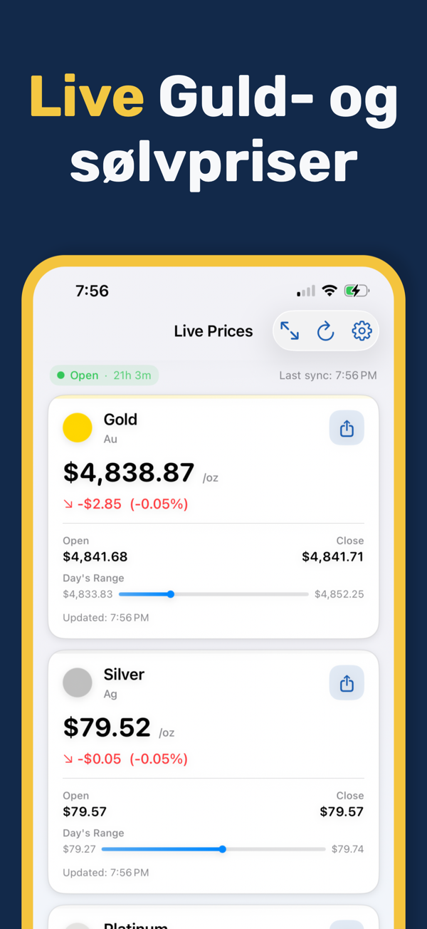 Gold & Silver Prices Live App - Real-time precious metal price tracking