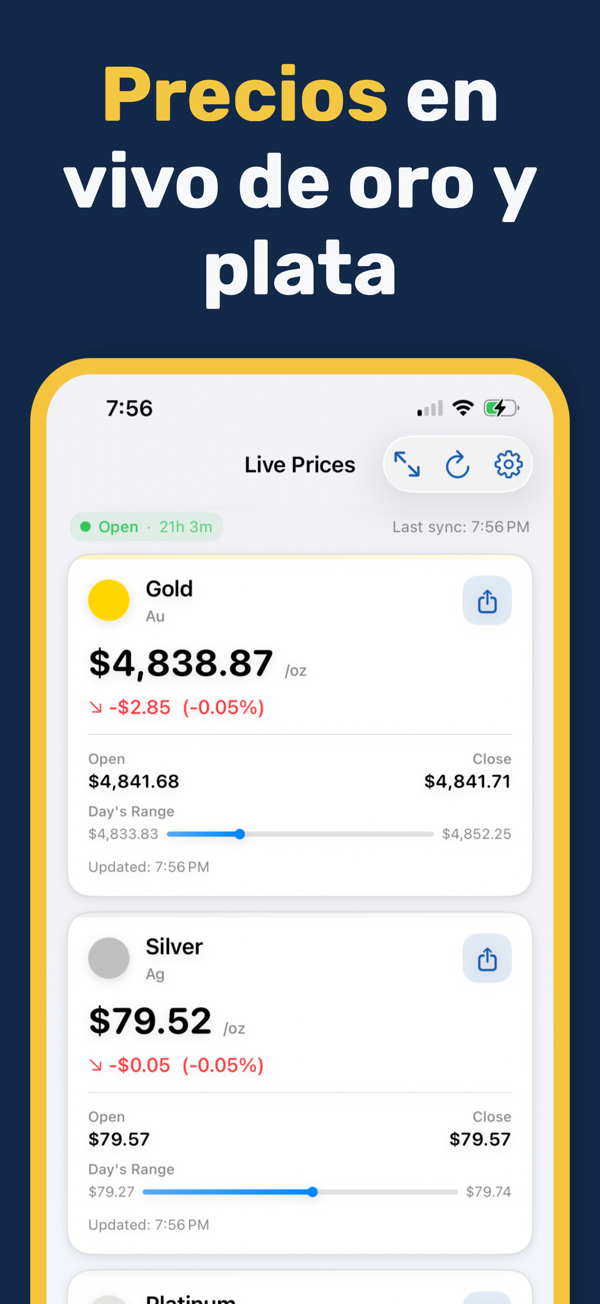 Gold & Silver Prices Live App - Real-time precious metal price tracking
