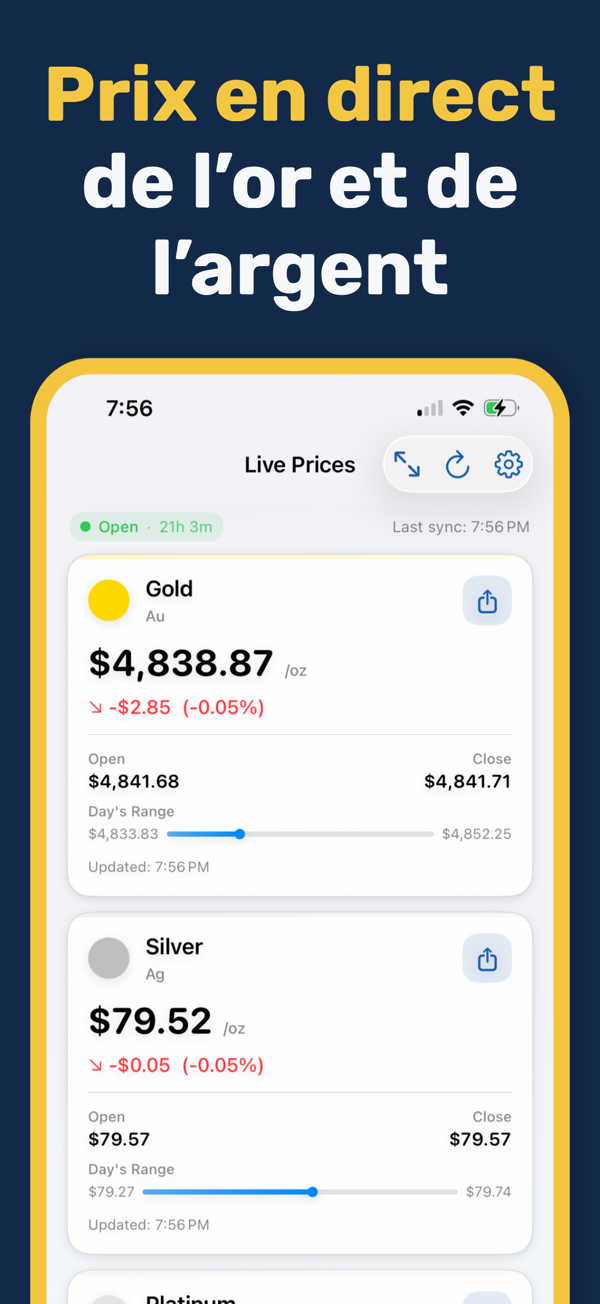 Gold & Silver Prices Live App - Real-time precious metal price tracking