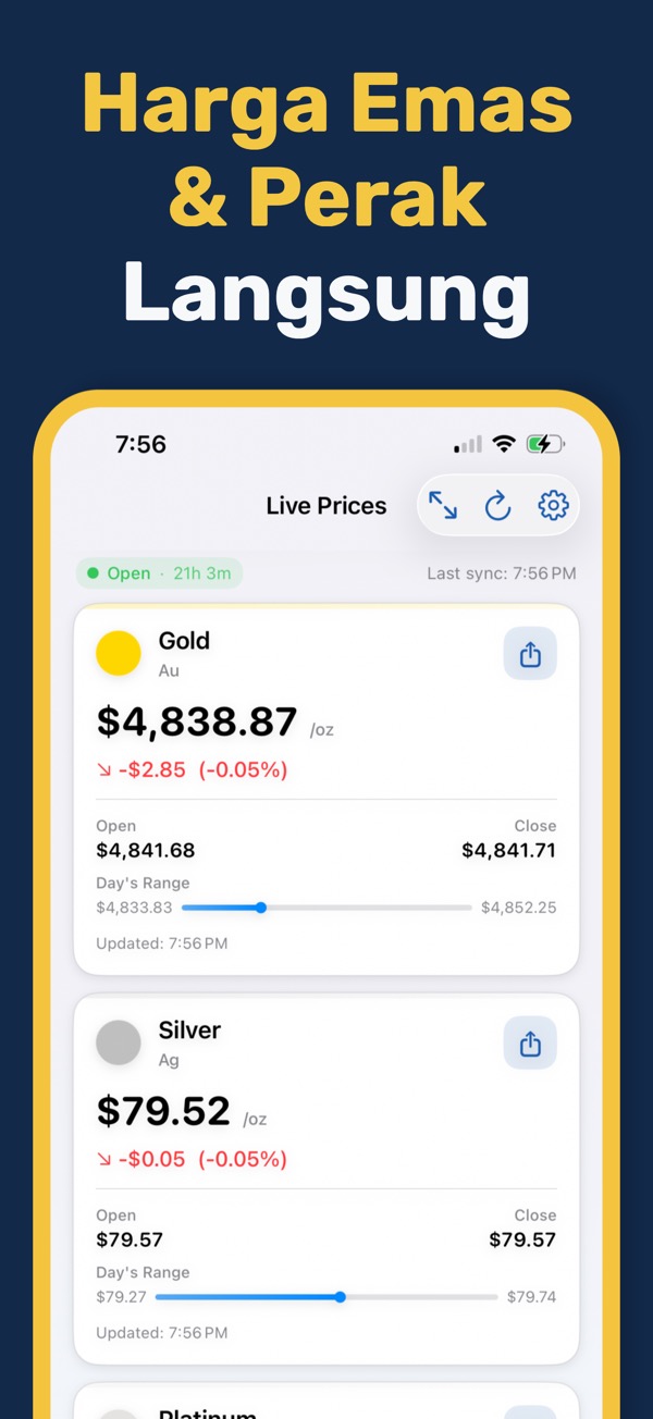 Gold & Silver Prices Live App - Real-time precious metal price tracking