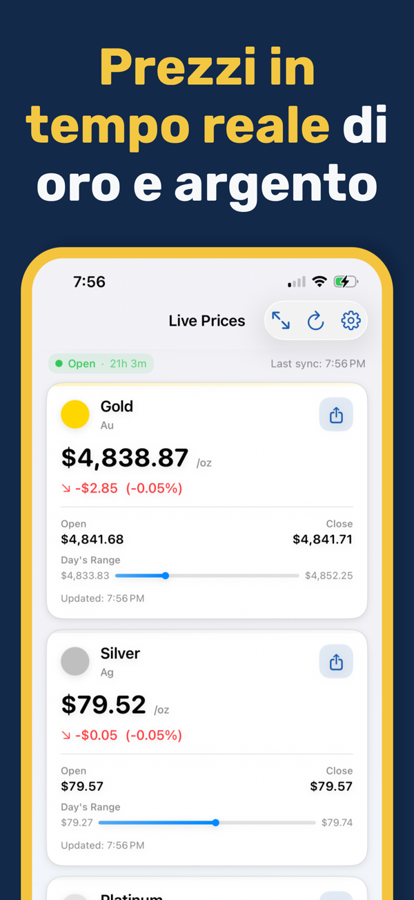 Gold & Silver Prices Live App - Real-time precious metal price tracking