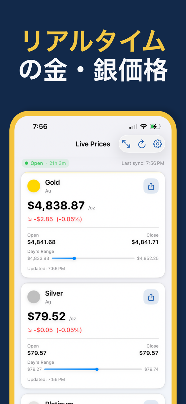 Gold & Silver Prices Live App - Real-time precious metal price tracking