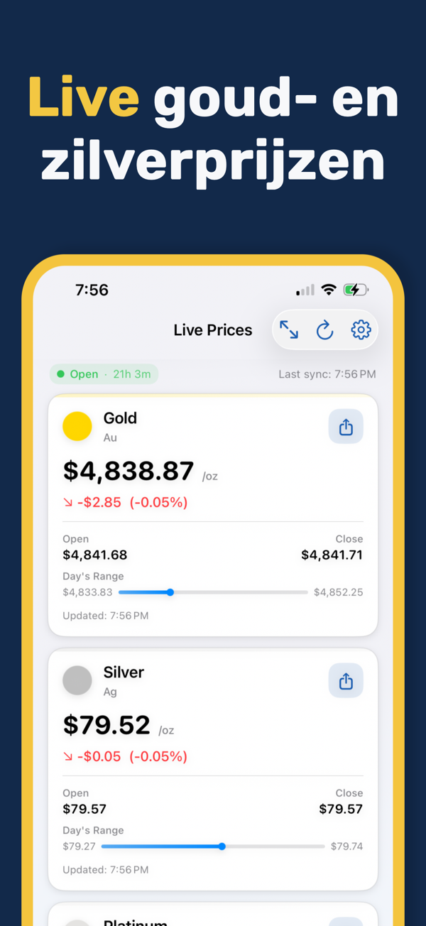 Gold & Silver Prices Live App - Real-time precious metal price tracking