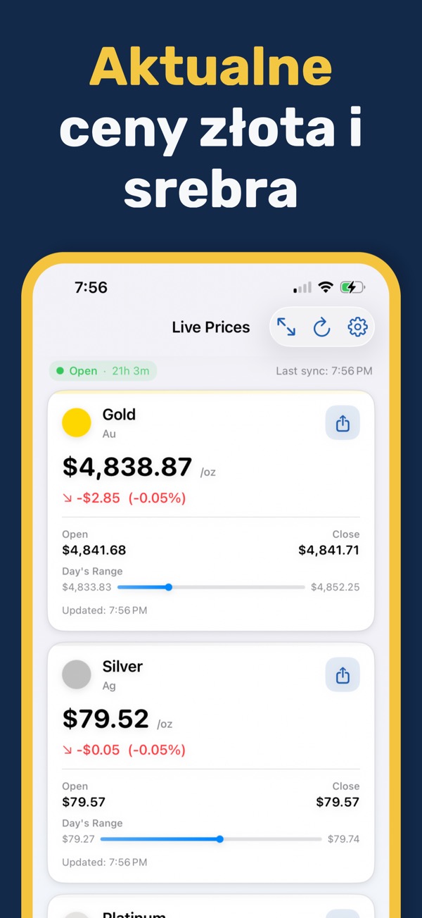 Gold & Silver Prices Live App - Real-time precious metal price tracking