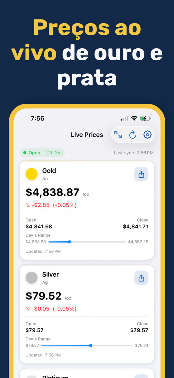 Gold & Silver Prices Live App - Real-time precious metal price tracking