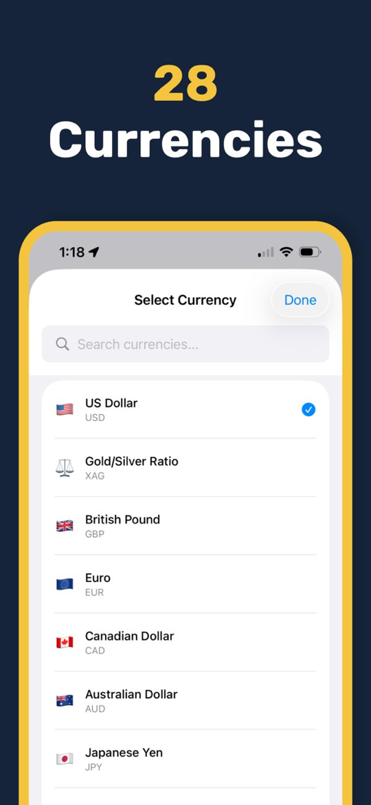 Gold & Silver Prices Live - Multi-currency precious metal prices