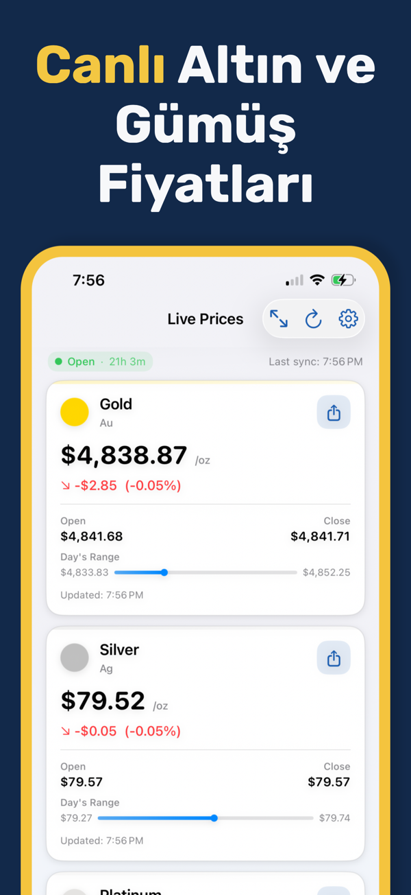 Gold & Silver Prices Live App - Real-time precious metal price tracking